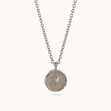 Sterling Silver Enamel Heart Necklace