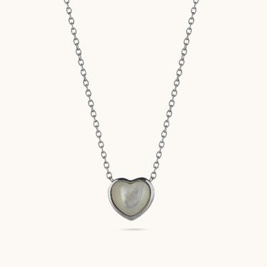 Sterling Silver Moonstone Heart Necklace