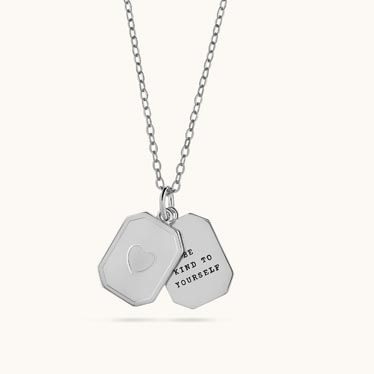 Sterling Silver Heart Tag Necklace