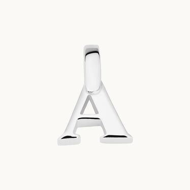 Sterling Silver 3D Alphabet Initial Letter Pendant - A