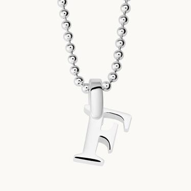 Sterling Silver Letter F Initial Necklace