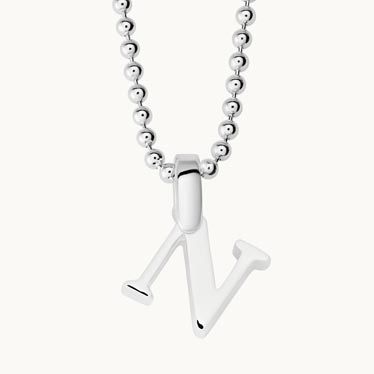 Sterling Silver Letter N Initial Necklace