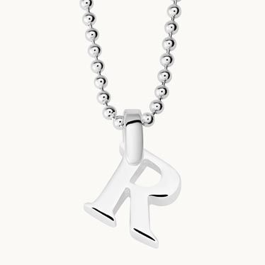 Sterling Silver Letter R Initial Necklace