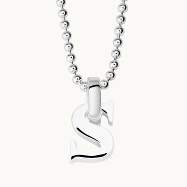 Sterling Silver Letter S Initial Necklace