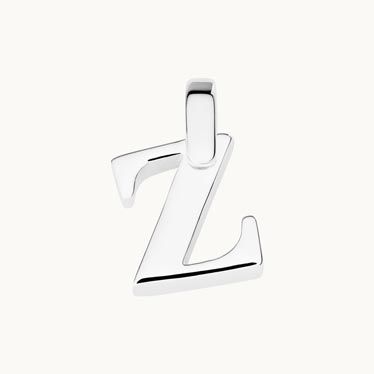 Sterling Silver 3D Alphabet Initial Letter Pendant - Z