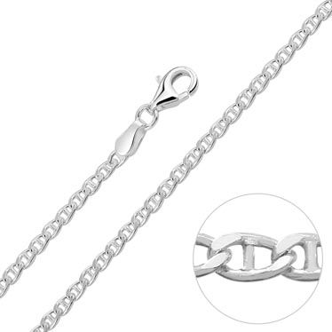 Sterling Silver 2mm Diamond Cut Marina Chain