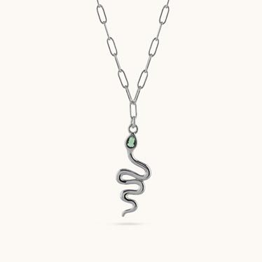 Sterling Silver Amulet Snake Necklace