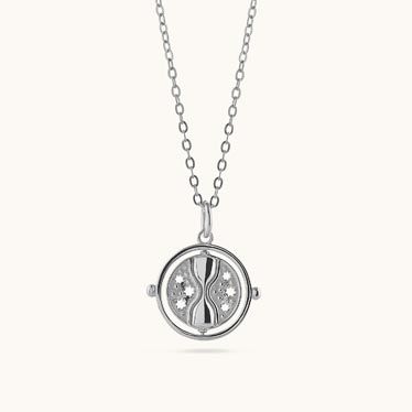 Sterling Silver Spinning Amulet Necklace