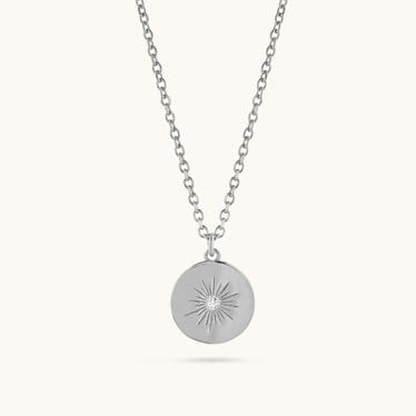 Sterling Silver Amulet Sun Necklace