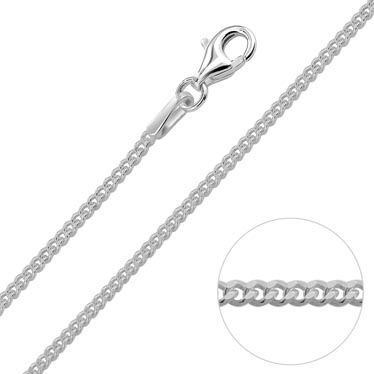 Sterling Silver 1.4mm Diamond Cut Curb Chain Necklace