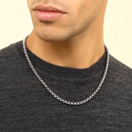 Men's Necklace Chains 2mm Black Venetian Round Box Chain -  UK