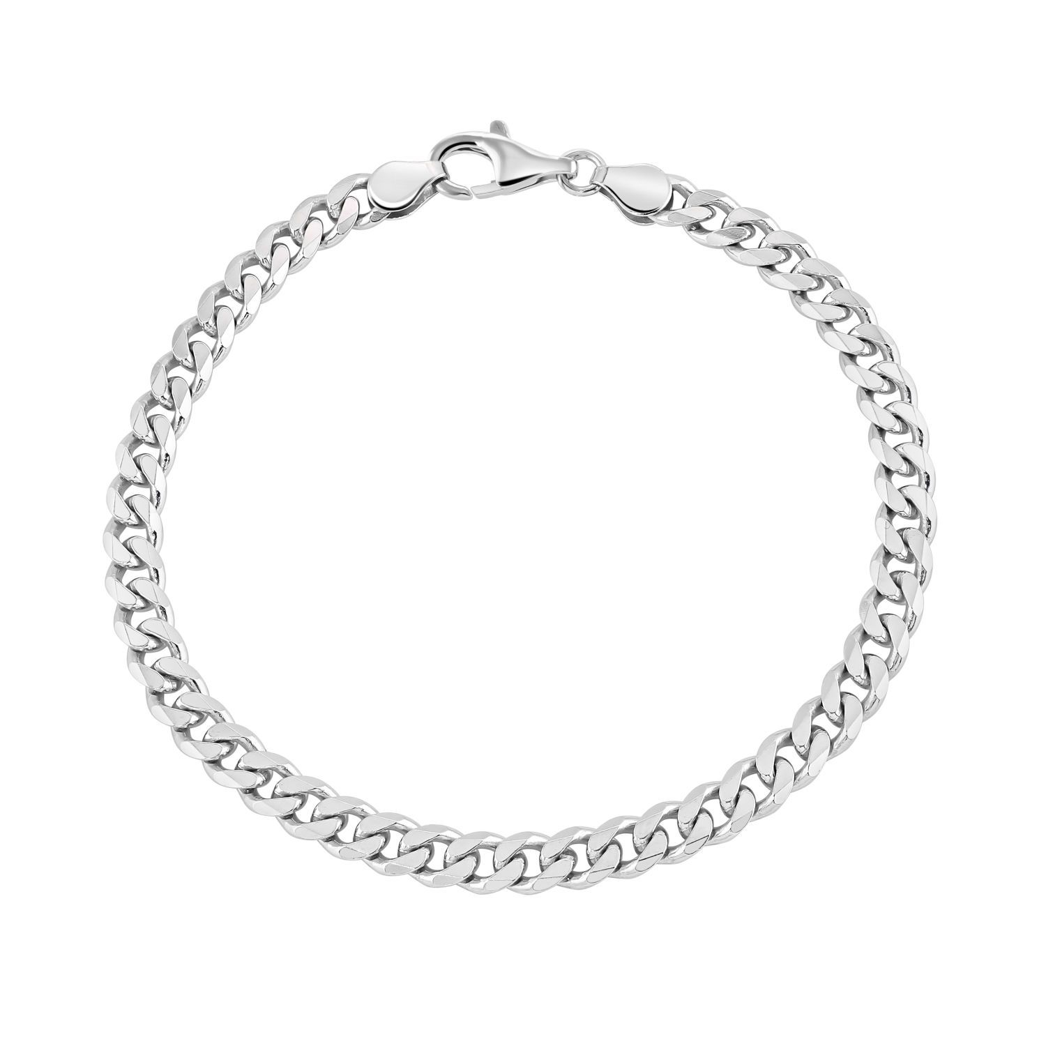 Sterling Silver 5.4mm Diamond Cut Curb Bracelet | 7 to 9