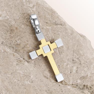 Gold Plated on Sterling Silver Cross Pendant New