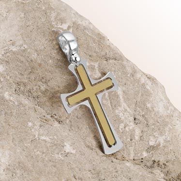 Gold Plated on Sterling Silver Cross Pendant New
