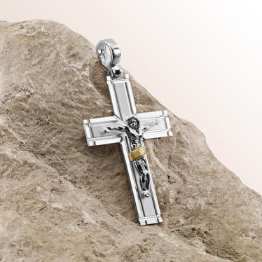 Gold Plated on Sterling Silver Crucifix Cross Pendant New