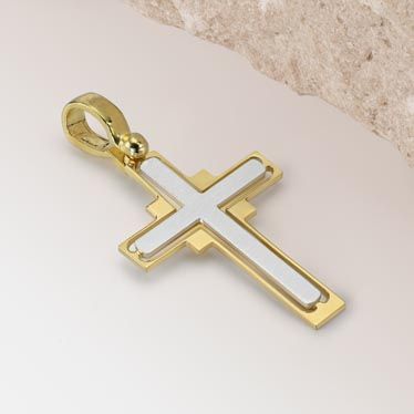 Gold Plated on Sterling Silver Cross Pendant New