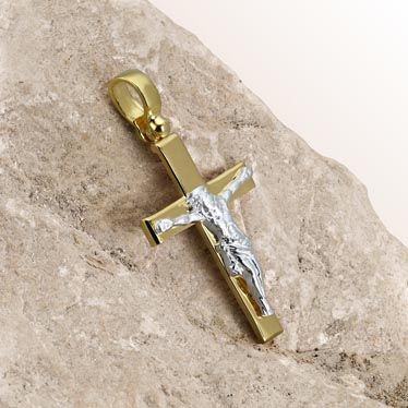 Gold Plated on Sterling Silver Crucifix Cross Pendant New