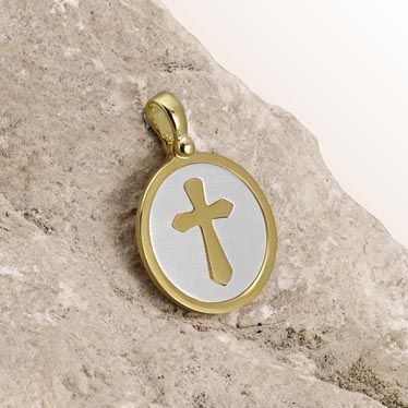 Gold Plated on Sterling Silver Cross Pendant New