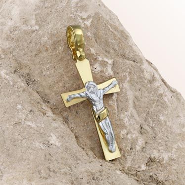 Gold Plated on Sterling Silver Crucifix Cross Pendant New