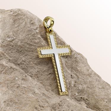 Gold Plated on Sterling Silver Cross Pendant New