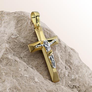 Gold Plated on Sterling Silver Crucifix Cross Pendant New