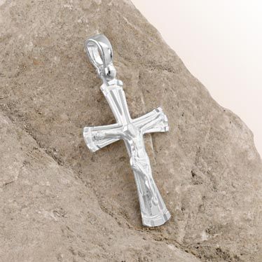 Sterling Silver Byzantine Crucifix Cross Pendant New