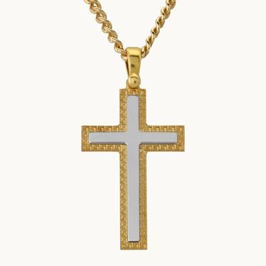 Gold Plated on Sterling Silver Cross Necklace New