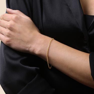 9ct Yellow Gold Plated Sterling Silver 2.6mm Belcher Bracelet New