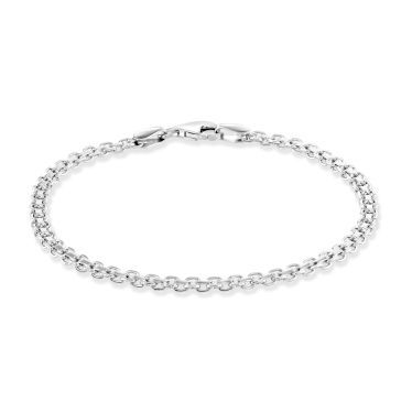Sterling Silver 3mm Bismark Bracelet  New