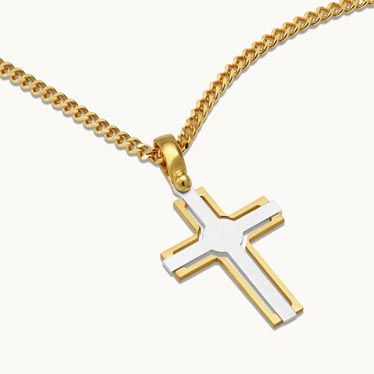 Gold Plated on Sterling Silver Celtic Cross Necklace New