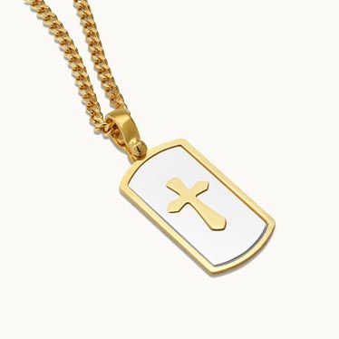 Gold Plated on Sterling Silver Cross Necklace New