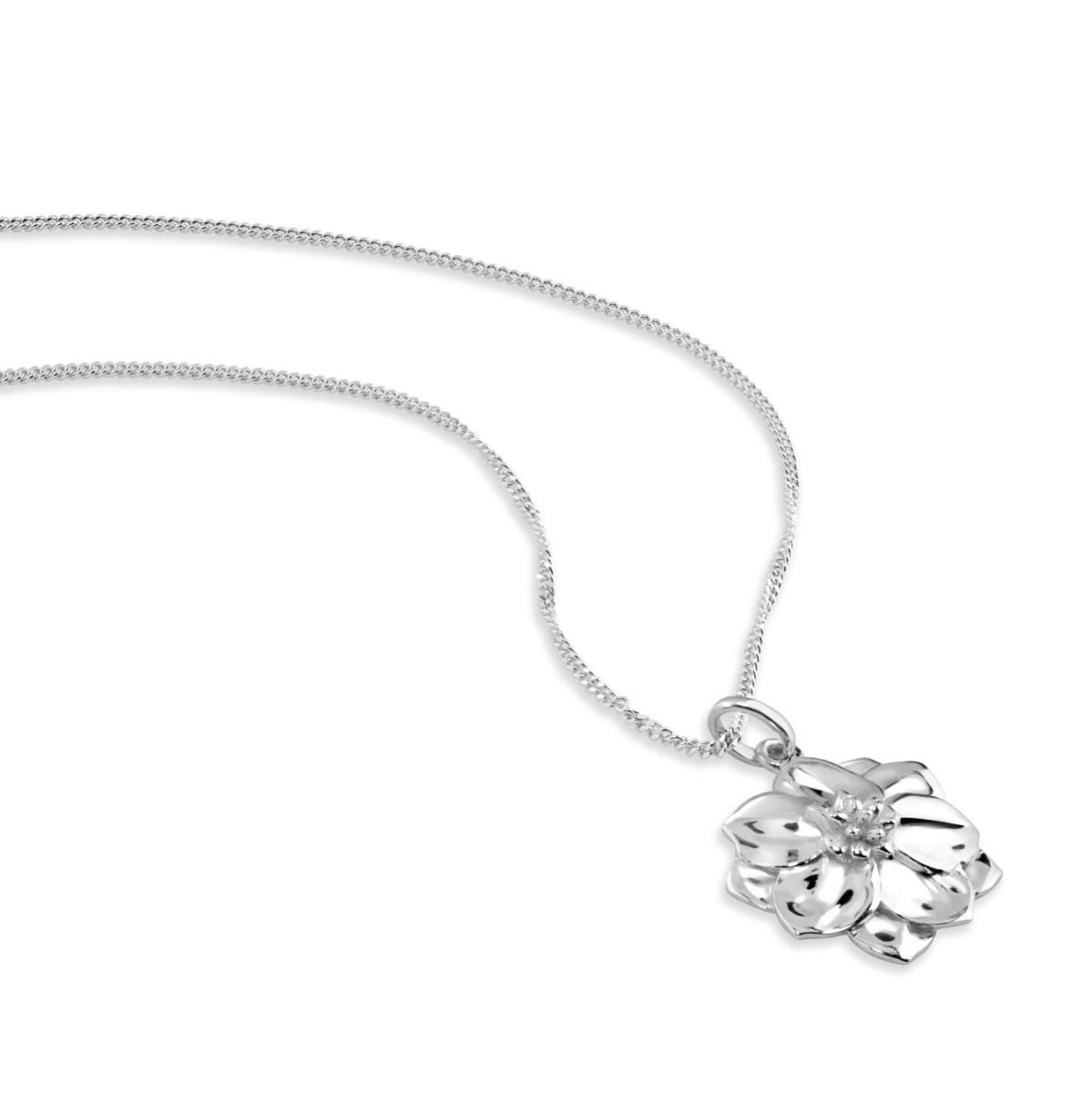 Sterling Silver Flower Pendant Necklaces | TheChainHut