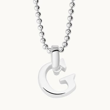 Sterling Silver 3D Alphabet Initial Letter Pendant - G New