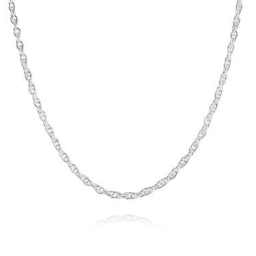Sterling Silver 2mm Loose Rope Prince Of Wales Chain Necklace New
