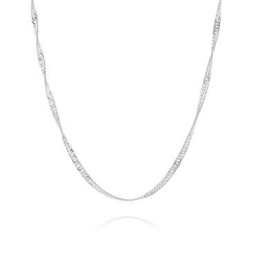 Sterling Silver 2mm Diamond Cut Singapore Chain Necklace New
