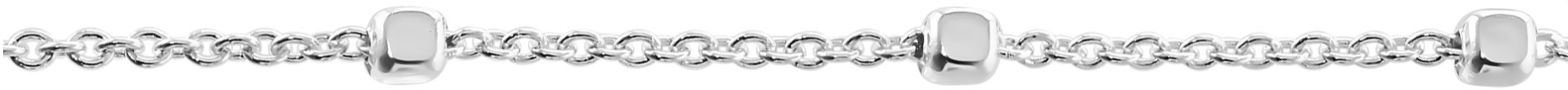  Sterling Silver 1.2mm Cable Chain With Cube Beads