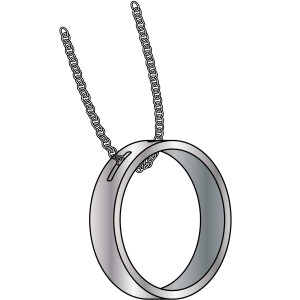 Round Pendant Angle with Chain