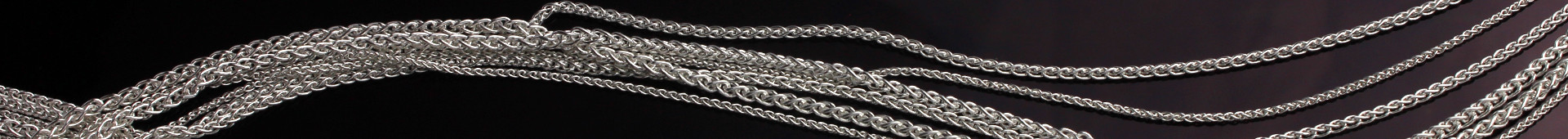 Sterling Silver Spiga Wheat Chain Necklaces for Women