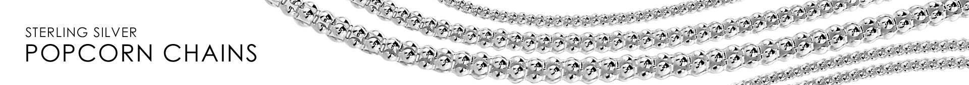 Sterling Silver Popcorn Chain Link Horizontal Banner