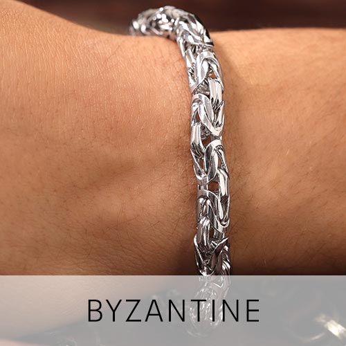 Mens Silver Byzantine Bracelets