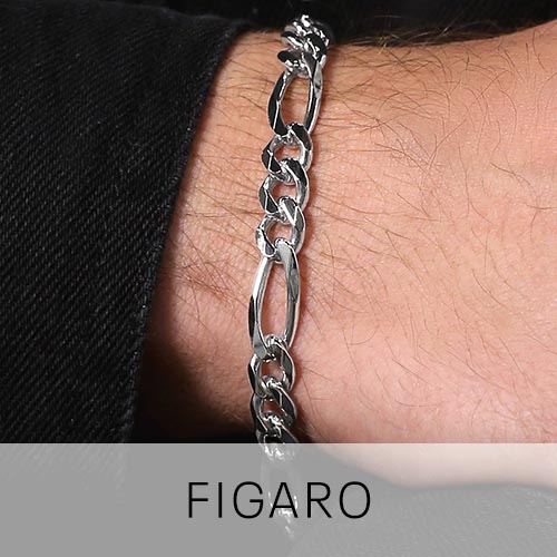 Mens Silver Figaro Bracelets