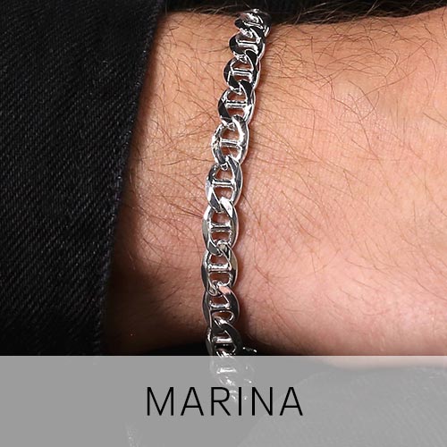 Mens Silver Marina Bracelets