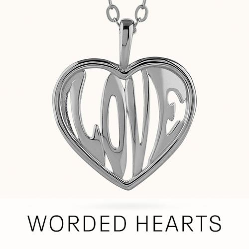 Worded Heart Necklaces